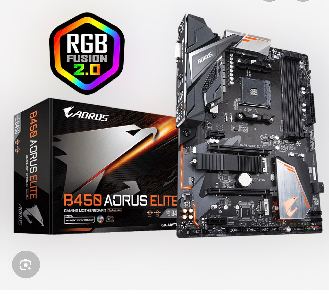 GIGABYTE B450 AORUS ELITE Gaming Motherboard – RGB Fusion 2.0