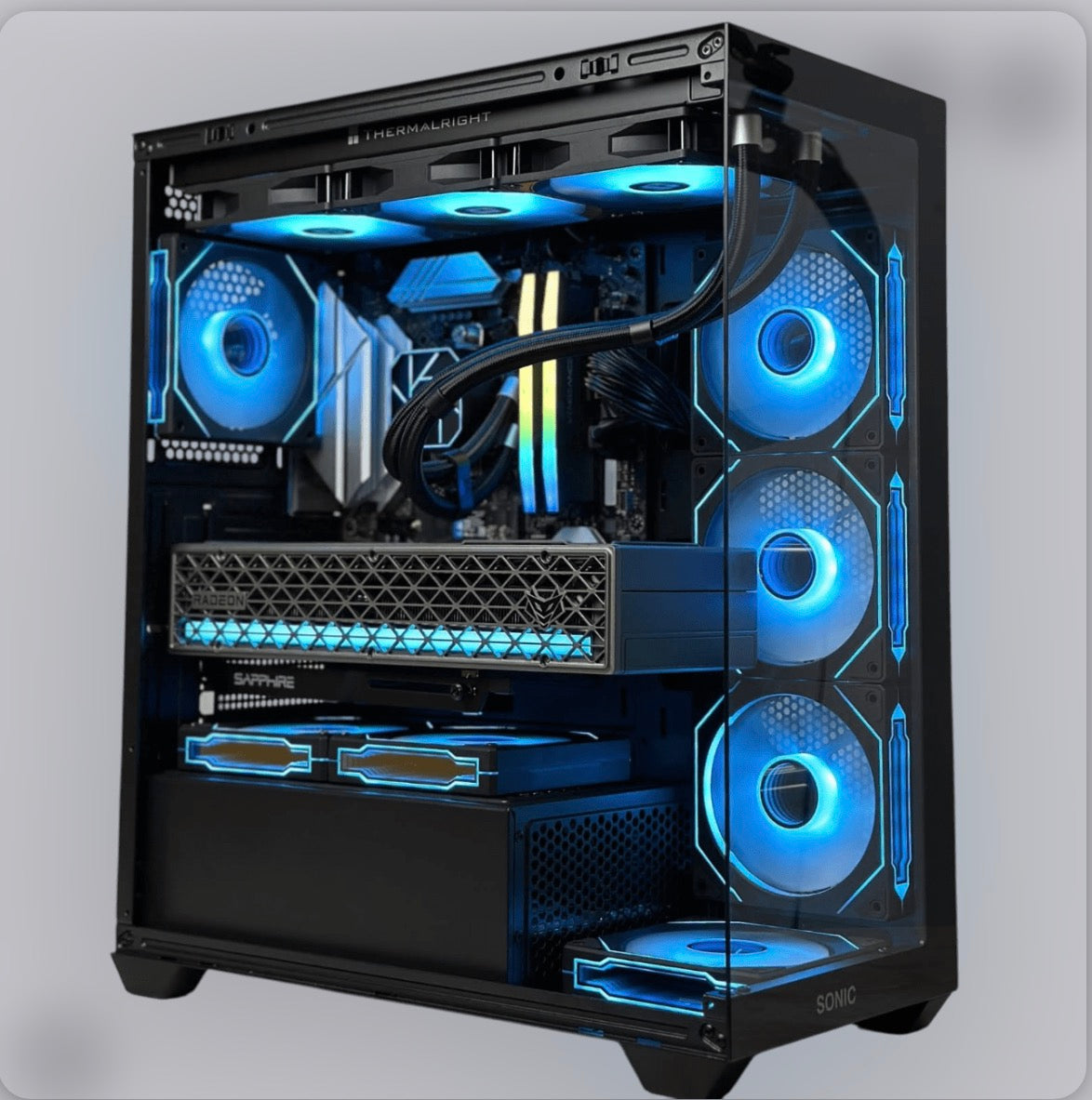 SONIC Gaming Case – Full View Tempered Glass with RGB